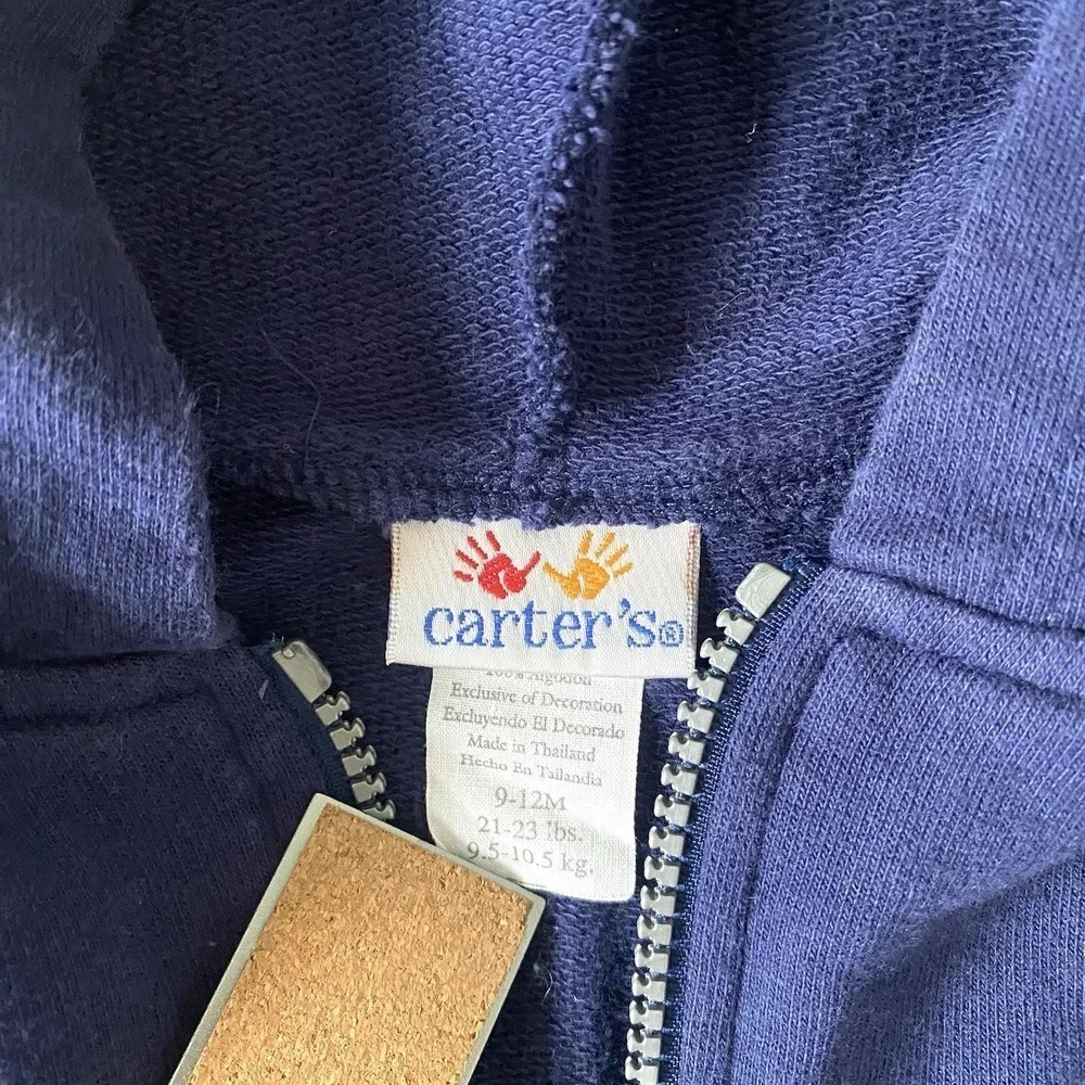 Vintage RARE Carter's embroidered Nautical Baby Duck Sailboat Hoodie 9-12 Months